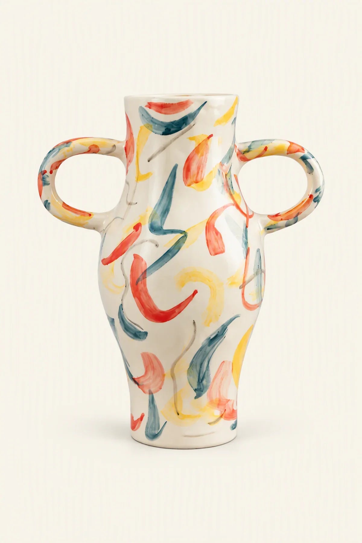 Painterly Gesture Ivory Ceramic Flower Vase