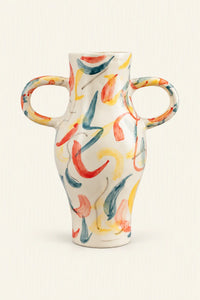 Painterly Gesture Ivory Ceramic Flower Vase