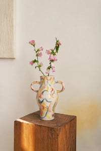 Painterly Gesture Ivory Ceramic Flower Vase