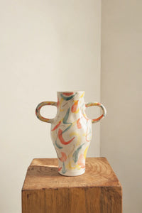 Painterly Gesture Ivory Ceramic Flower Vase