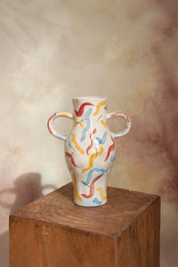 Painterly Gesture Ivory Ceramic Flower Vase