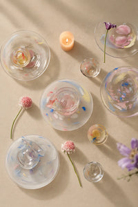 Petal Drift Frosted Clear Glass Serving Set