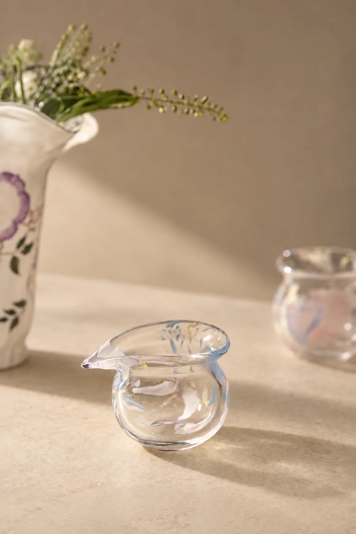 Petal Drift Frosted Clear Glass Serving Set