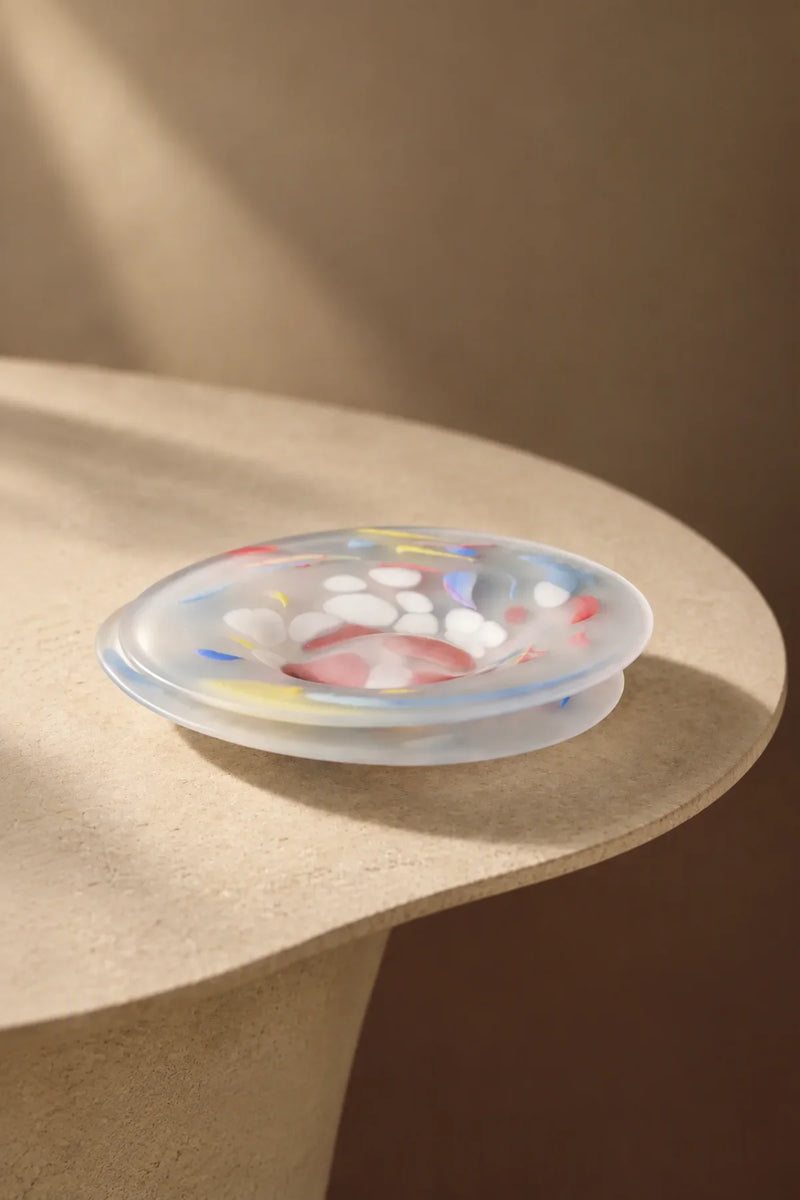 Petal Drift Frosted Clear Glass Serving Set