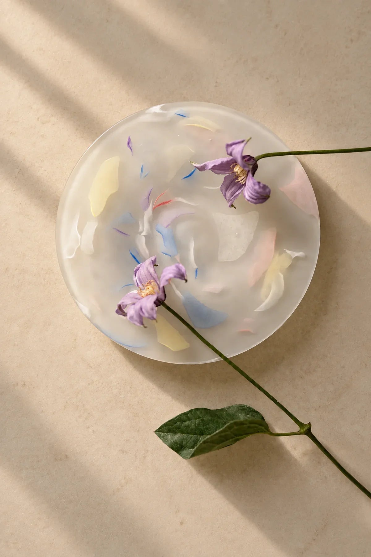 Petal Drift Frosted Clear Glass Serving Set