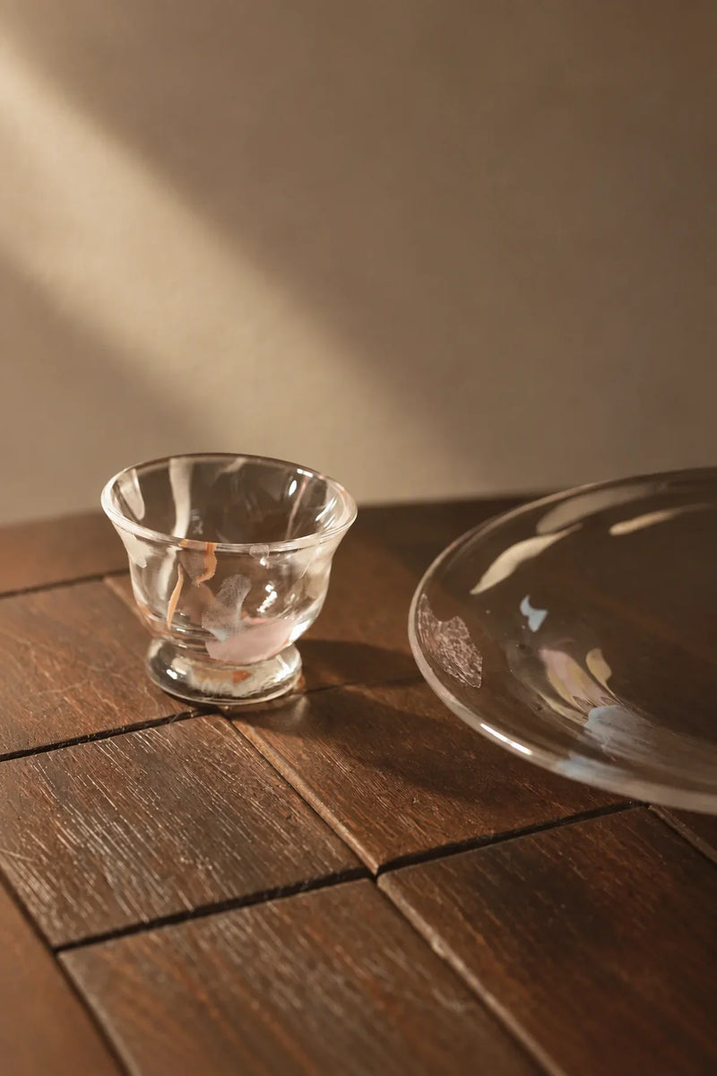 Petal Drift Clear Glass Drinkware Set