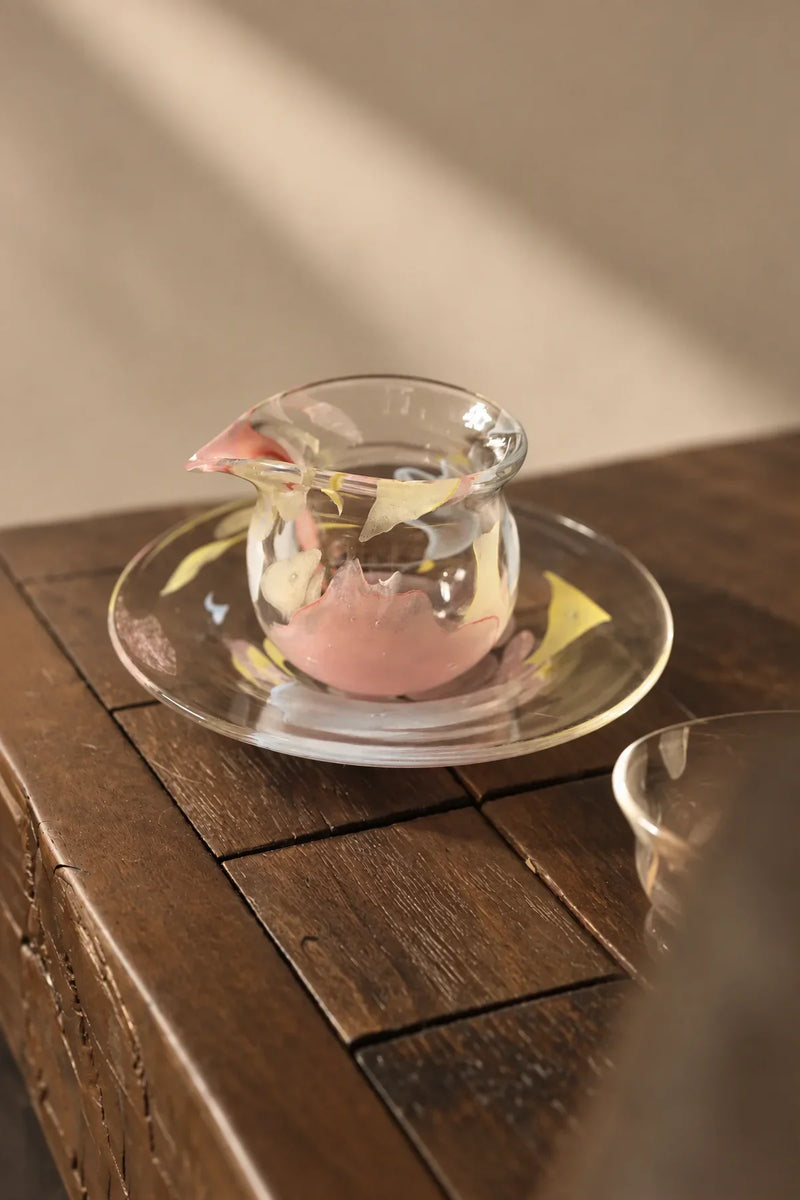 Petal Drift Clear Glass Drinkware Set