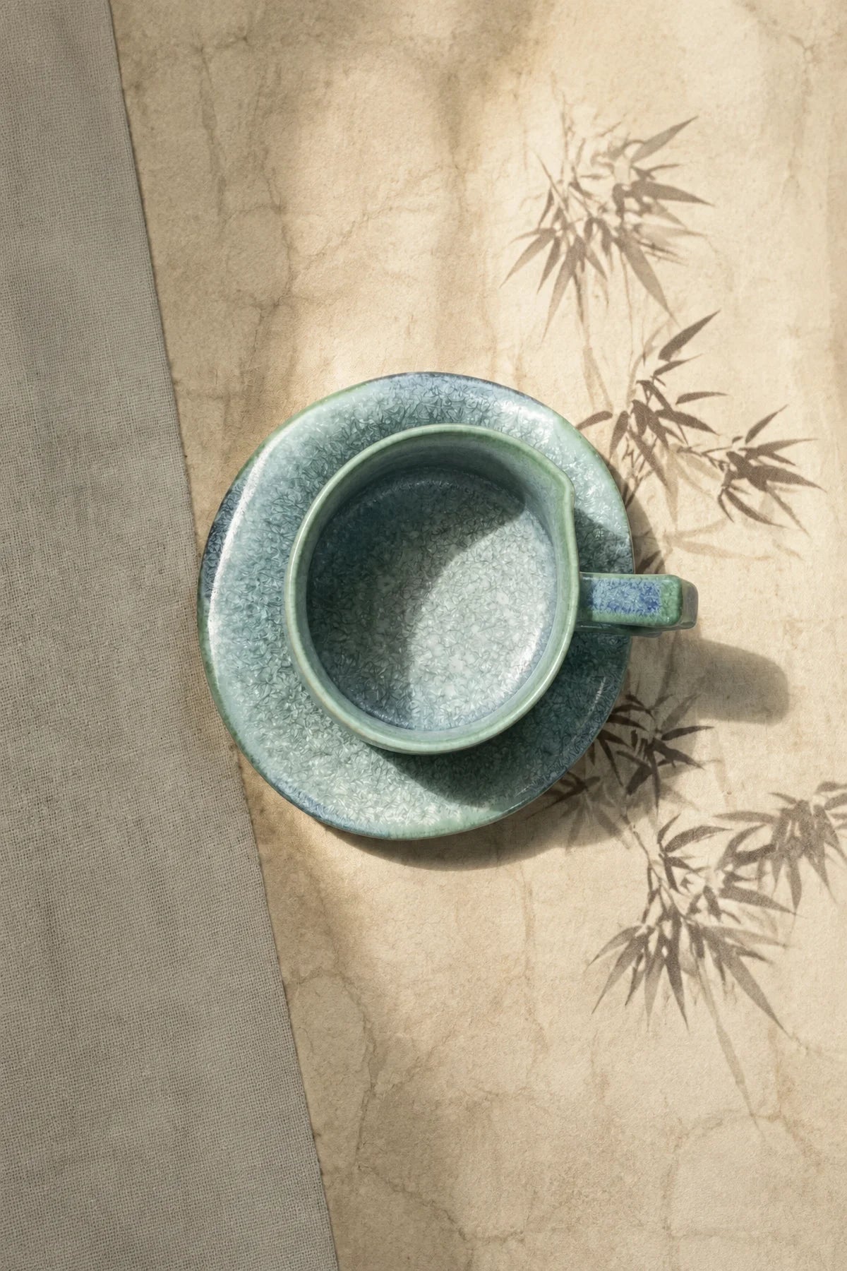 Frost Bloom Pastel Ceramic Cup and Saucer Set
