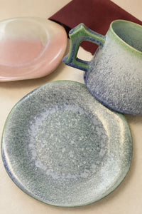 Frost Bloom Pastel Ceramic Cup and Saucer Set
