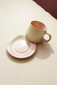 Frost Bloom Pastel Ceramic Cup and Saucer Set
