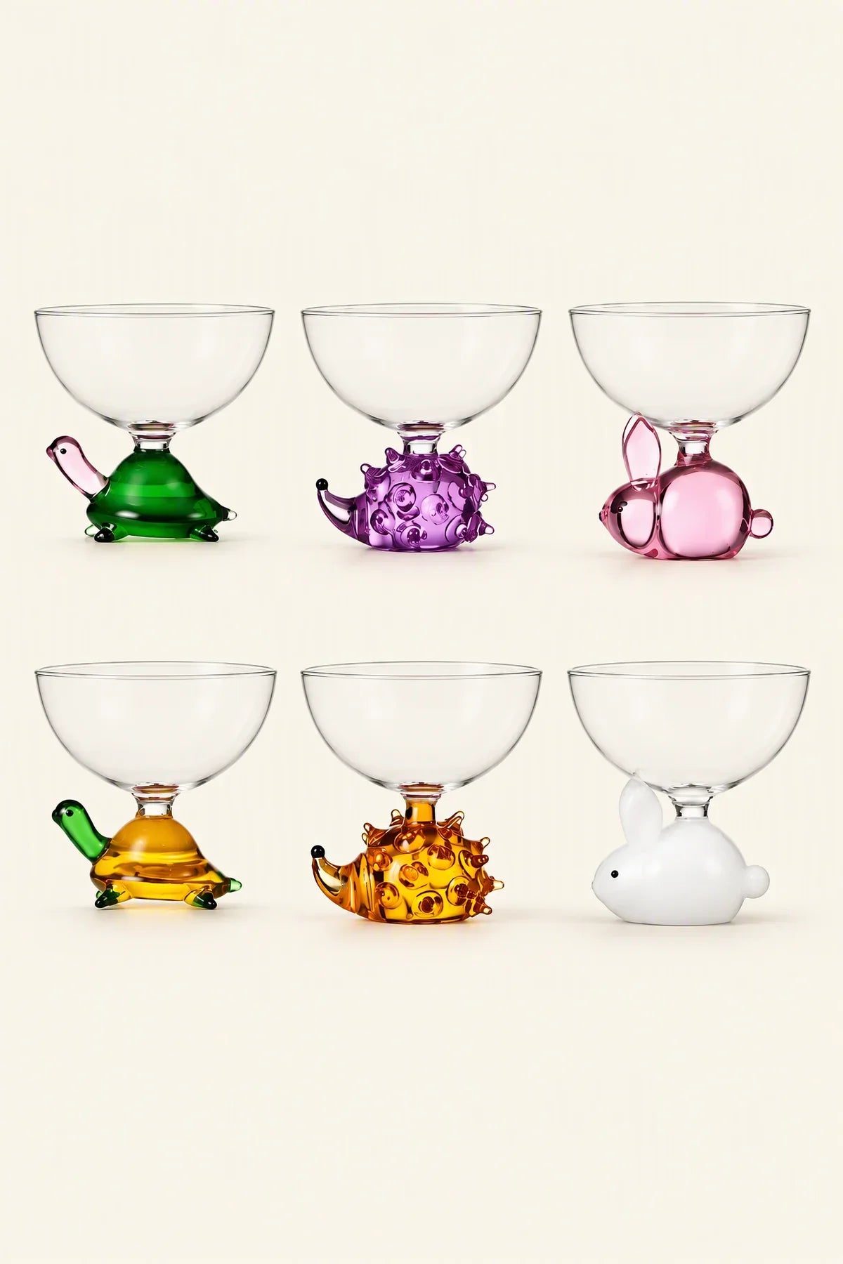 Glass Menagerie Clear and Tinted Glass Dessert Bowl