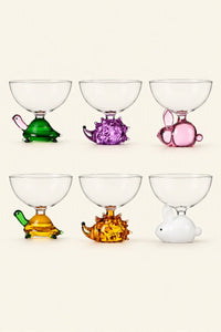 Glass Menagerie Clear and Tinted Glass Dessert Bowl