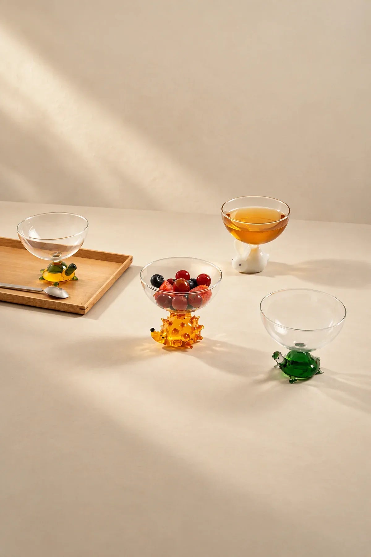 Glass Menagerie Clear and Tinted Glass Dessert Bowl