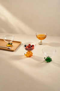 Glass Menagerie Clear and Tinted Glass Dessert Bowl