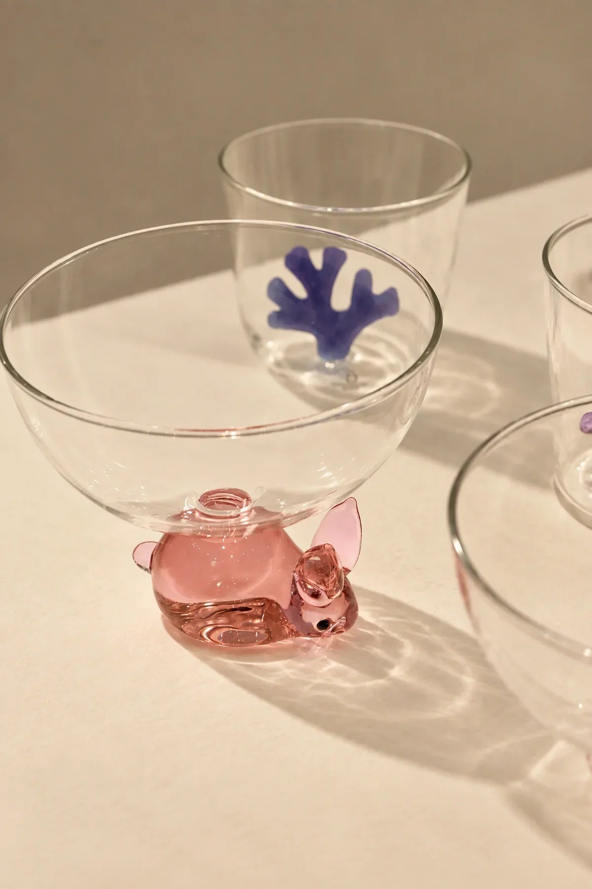 Glass Menagerie Clear and Tinted Glass Dessert Bowl