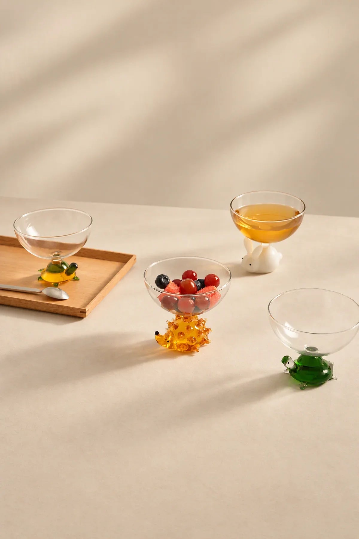 Glass Menagerie Clear and Tinted Glass Dessert Bowl