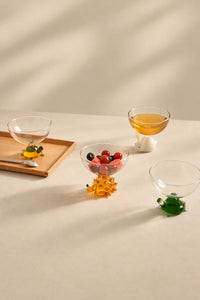 Glass Menagerie Clear and Tinted Glass Dessert Bowl