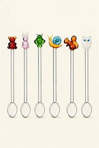 Menagerie Multi-Color Glass Stirring Spoon