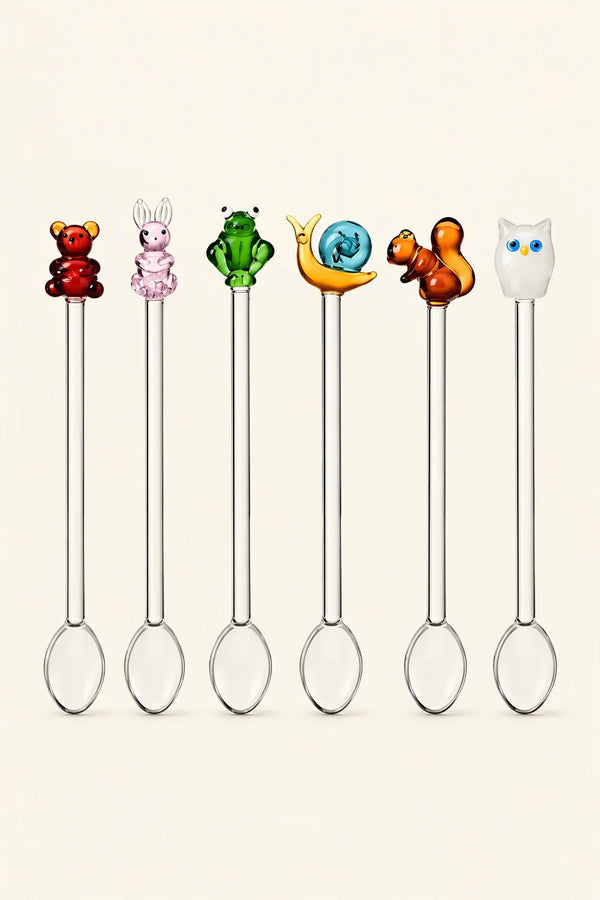 Menagerie Multi-Color Glass Stirring Spoon