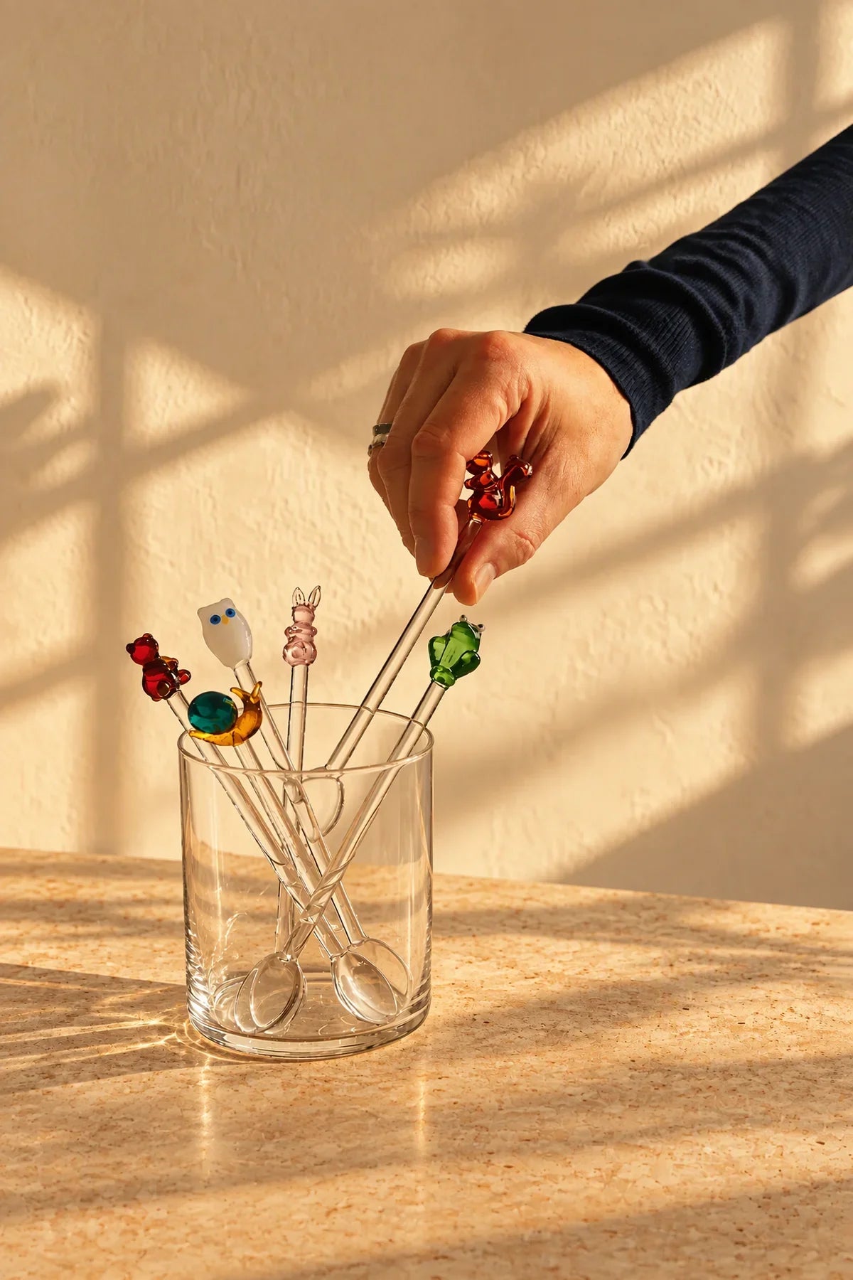 Menagerie Multi-Color Glass Stirring Spoon