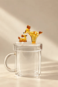 Tender Ties Amber Glass Mug with Lid