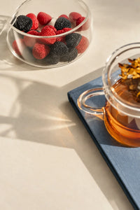 Tender Ties Amber Glass Mug with Lid