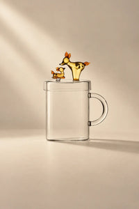 Tender Ties Amber Glass Mug with Lid