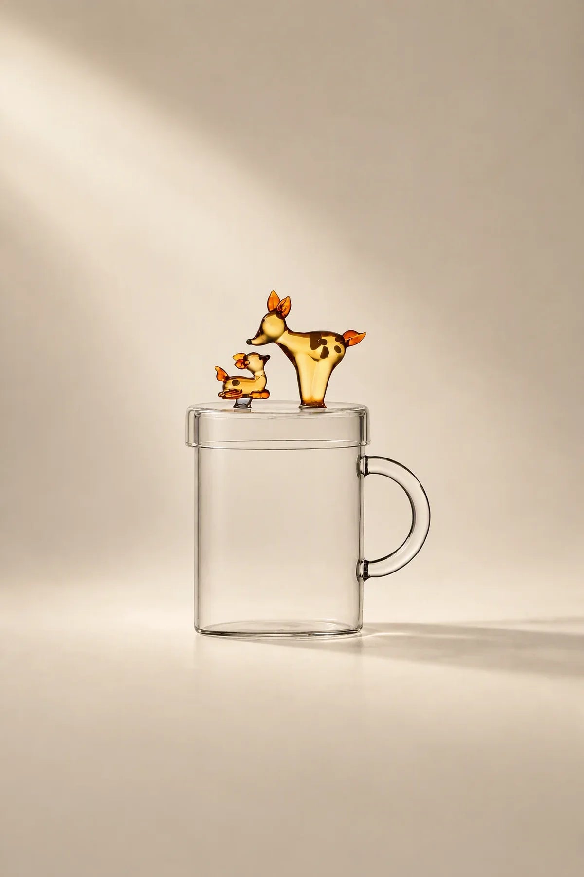 Tender Ties Amber Glass Mug with Lid