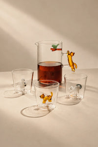 Curious Menagerie Clear Glass Pitcher and Tumbler Set