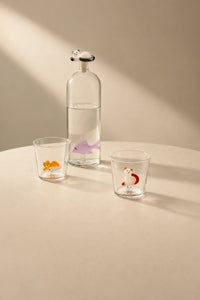 Curious Menagerie Clear Glass Pitcher and Tumbler Set