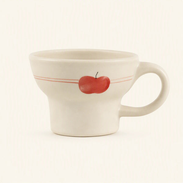Red Apple Ceramic Mug — Hand-Pinched
