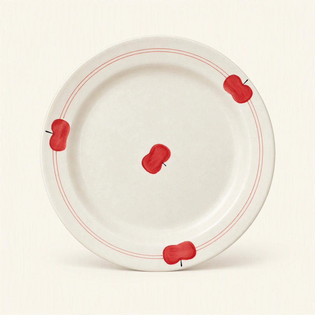 Red Apple Pinched Ceramic Plates