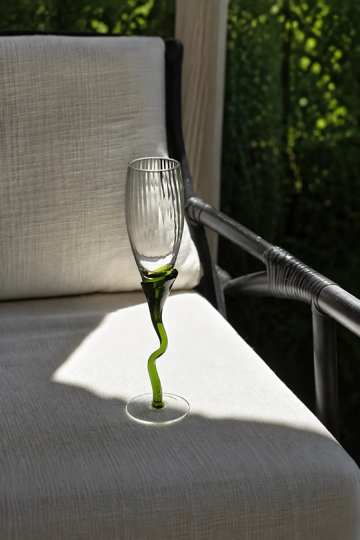 Tendril Hour Moss Green Glass Wine Glass