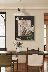 Lily Black-Border Metal-Framed Decorative Mirror
