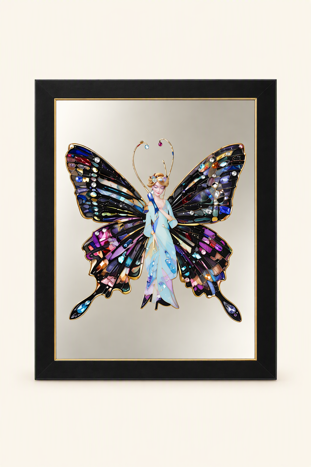 Butterfly Princess Metal-Framed Decorative Mirror