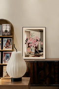 Cherry Blossom Metal-Framed Decorative Mirror