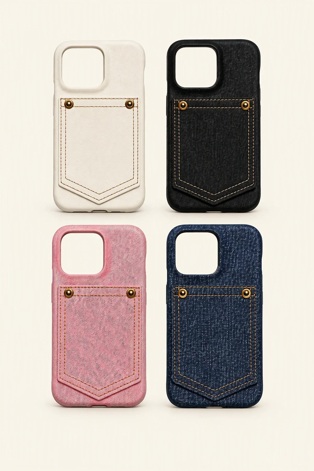 Back Pocket Denim-Look Fabric Phone Case