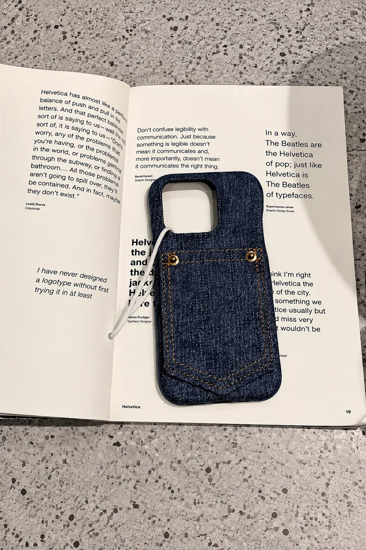 Back Pocket Denim-Look Fabric Phone Case
