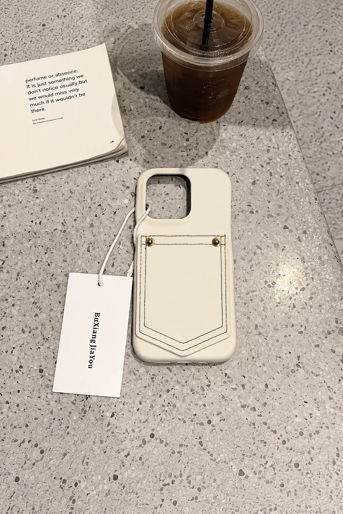 Back Pocket Denim-Look Fabric Phone Case