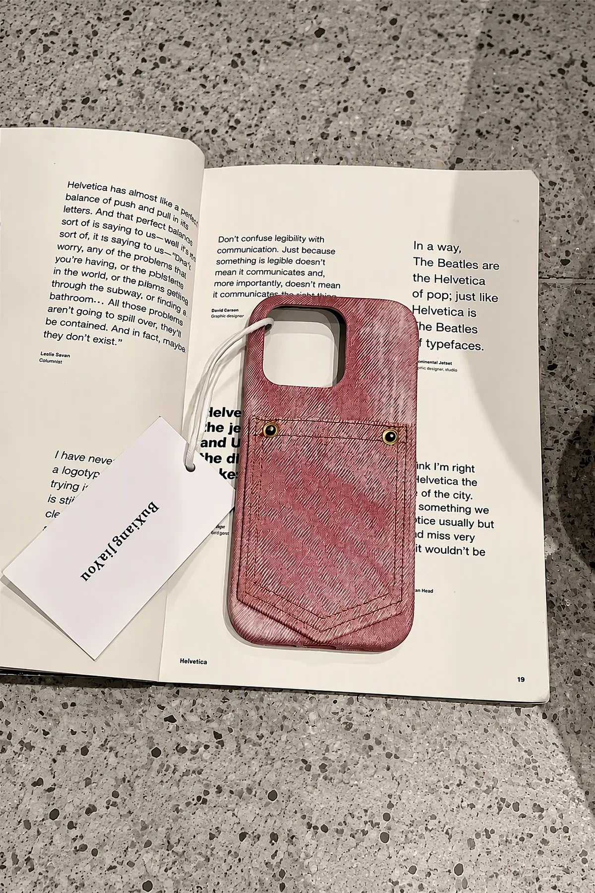 Back Pocket Denim-Look Fabric Phone Case