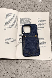 Back Pocket Denim-Look Fabric Phone Case
