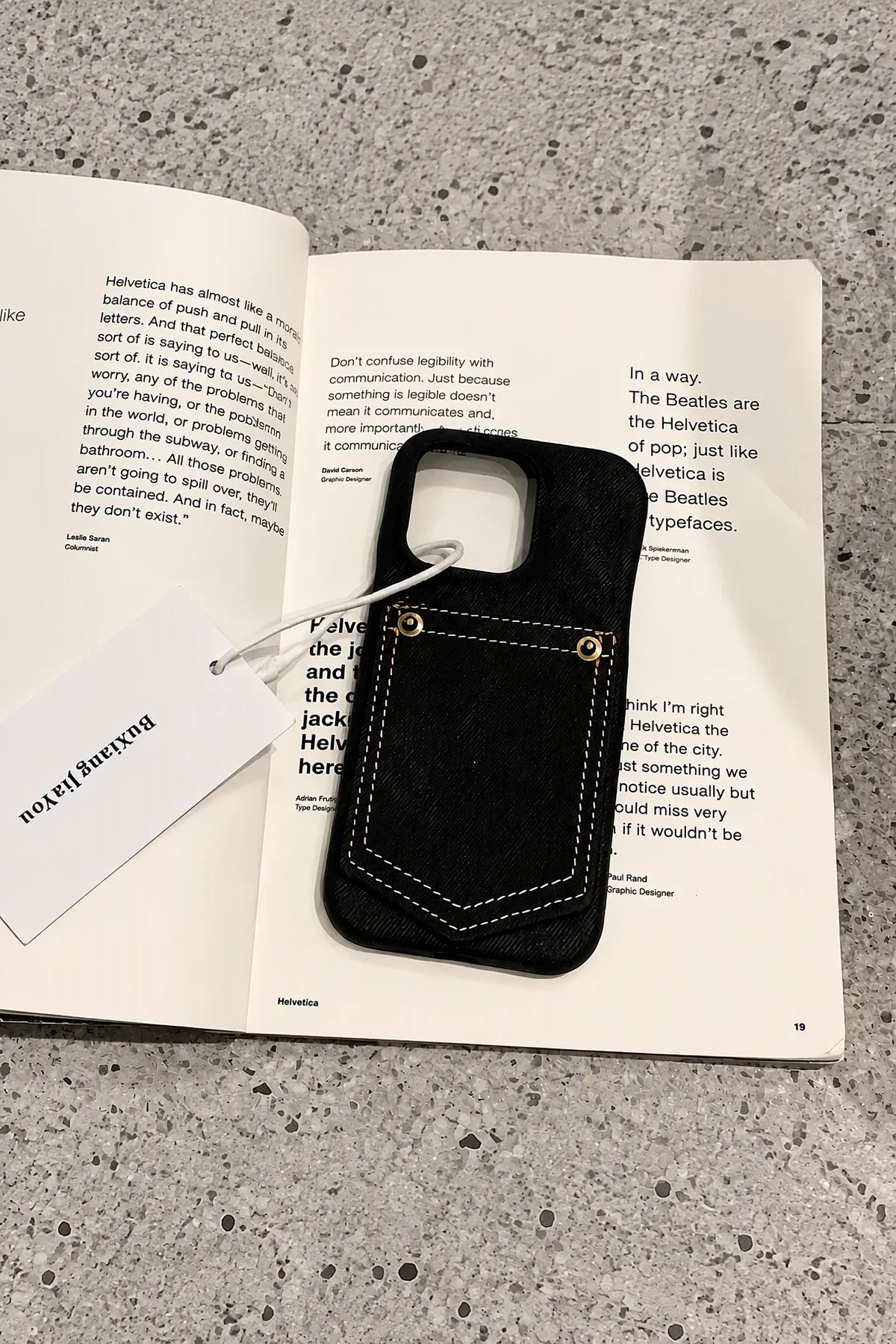 Back Pocket Denim-Look Fabric Phone Case