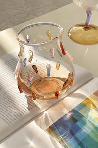 Confetti Drop Clear Glass Wine Glass