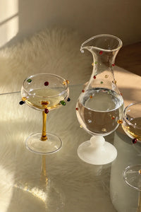 Confetti Drop Clear Glass Wine Glass