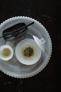 Mist Ceremony Frosted White Glass Tea Set