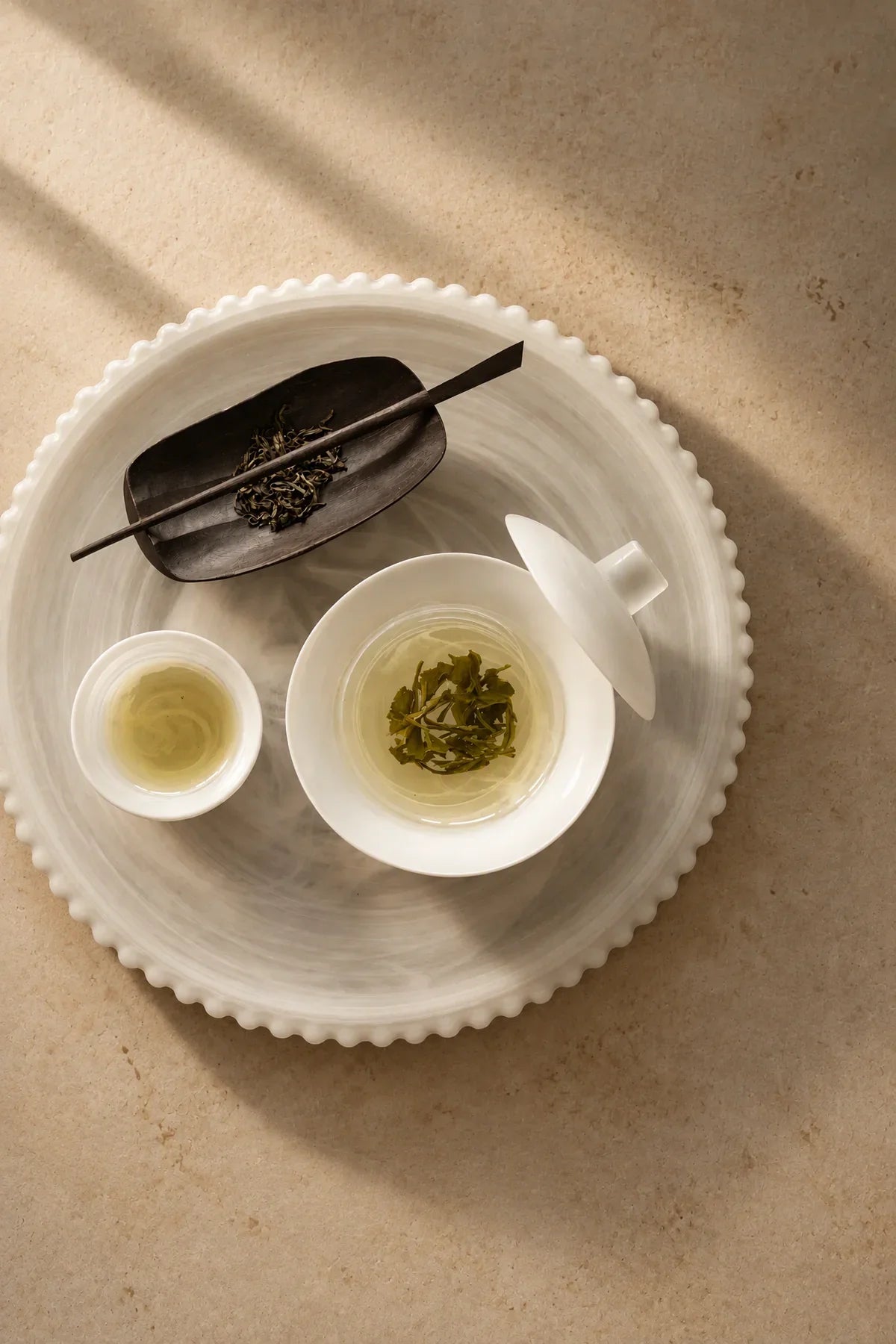Mist Ceremony Frosted White Glass Tea Set