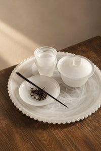 Mist Ceremony Frosted White Glass Tea Set