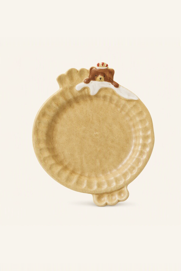 Crown Bear Golden Ceramic Plates