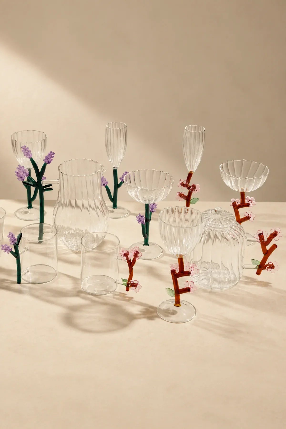 Secret Garden Botanical-Stem Borosilicate Glassware