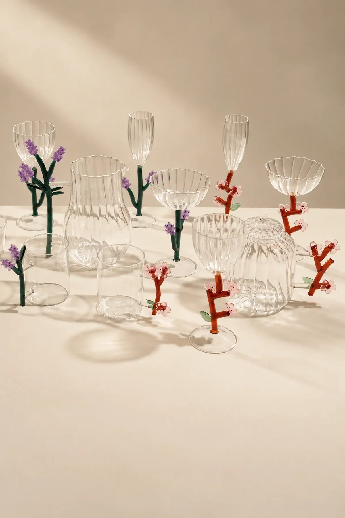 Secret Garden Botanical-Stem Borosilicate Glassware